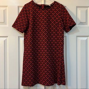 LOFT Geometric Diamond Shift Dress, Size Medium, Excellent Condition